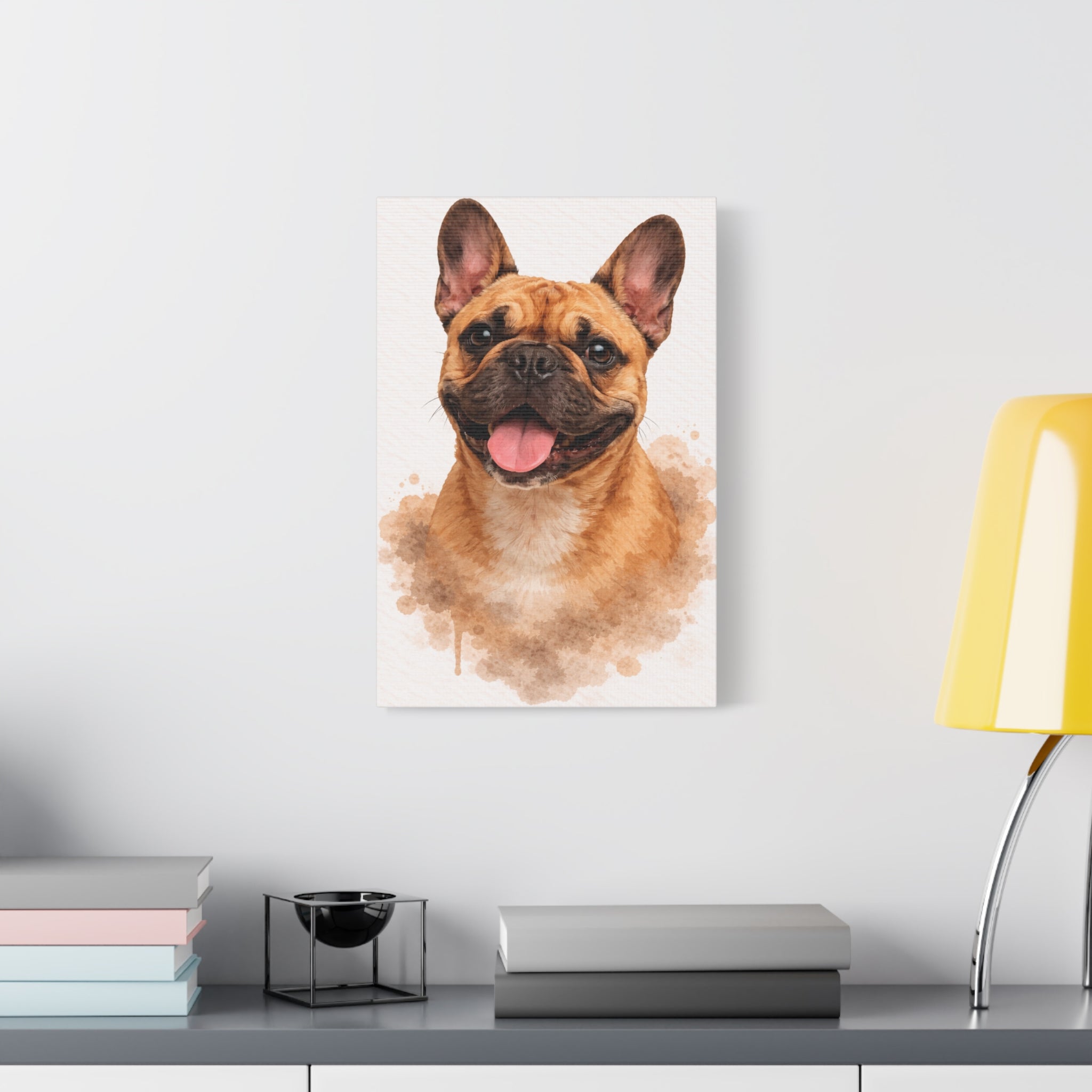 French Bulldog Watercolor Canvas Print — Matte Stretched Wall Art