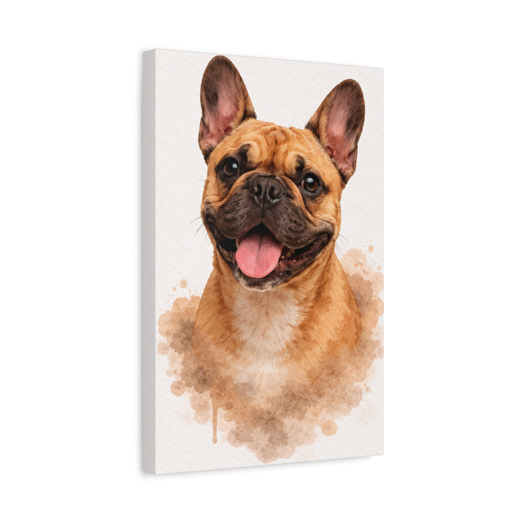 French Bulldog Watercolor Canvas Print — Matte Stretched Wall Art
