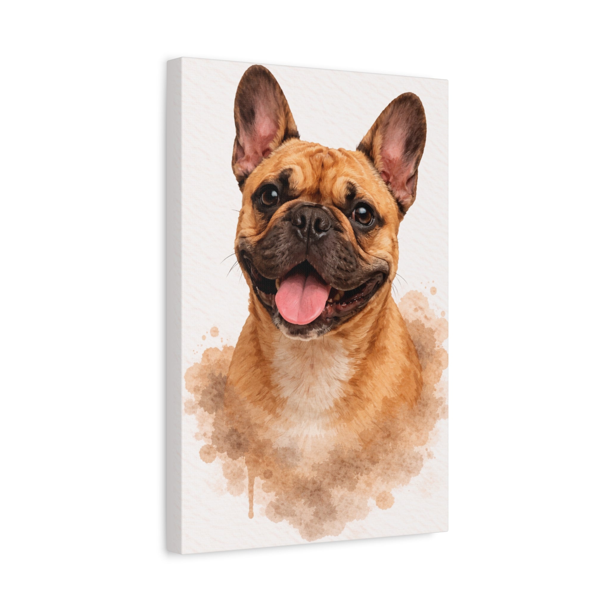 French Bulldog Watercolor Canvas Print — Matte Stretched Wall Art