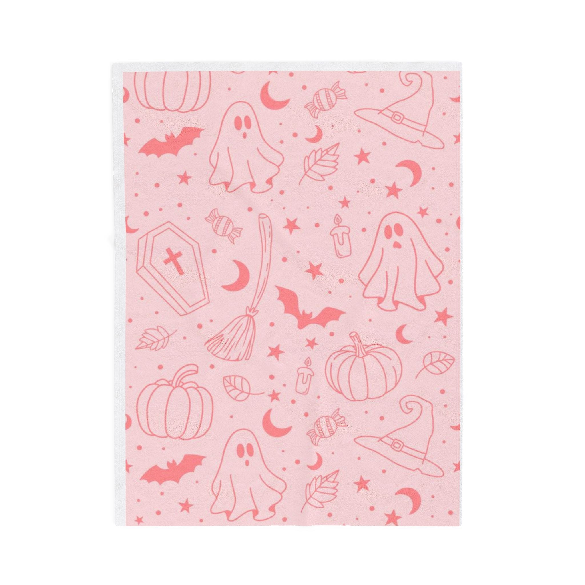 Halloween Velveteen Plush Blanket — Cute Spooky Cozy Throw