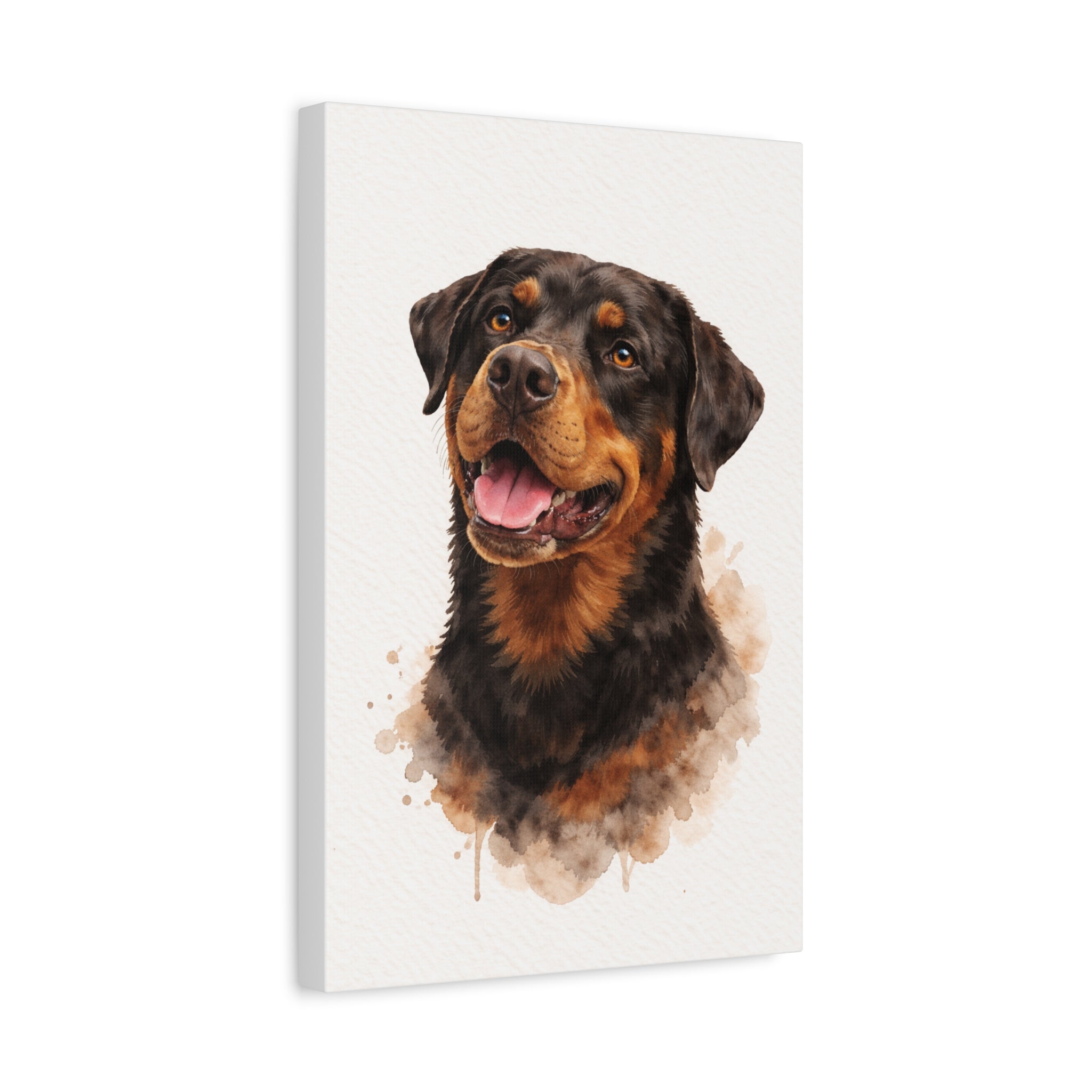 Rottweiler Watercolor Canvas Print — Matte Stretched Wall Art