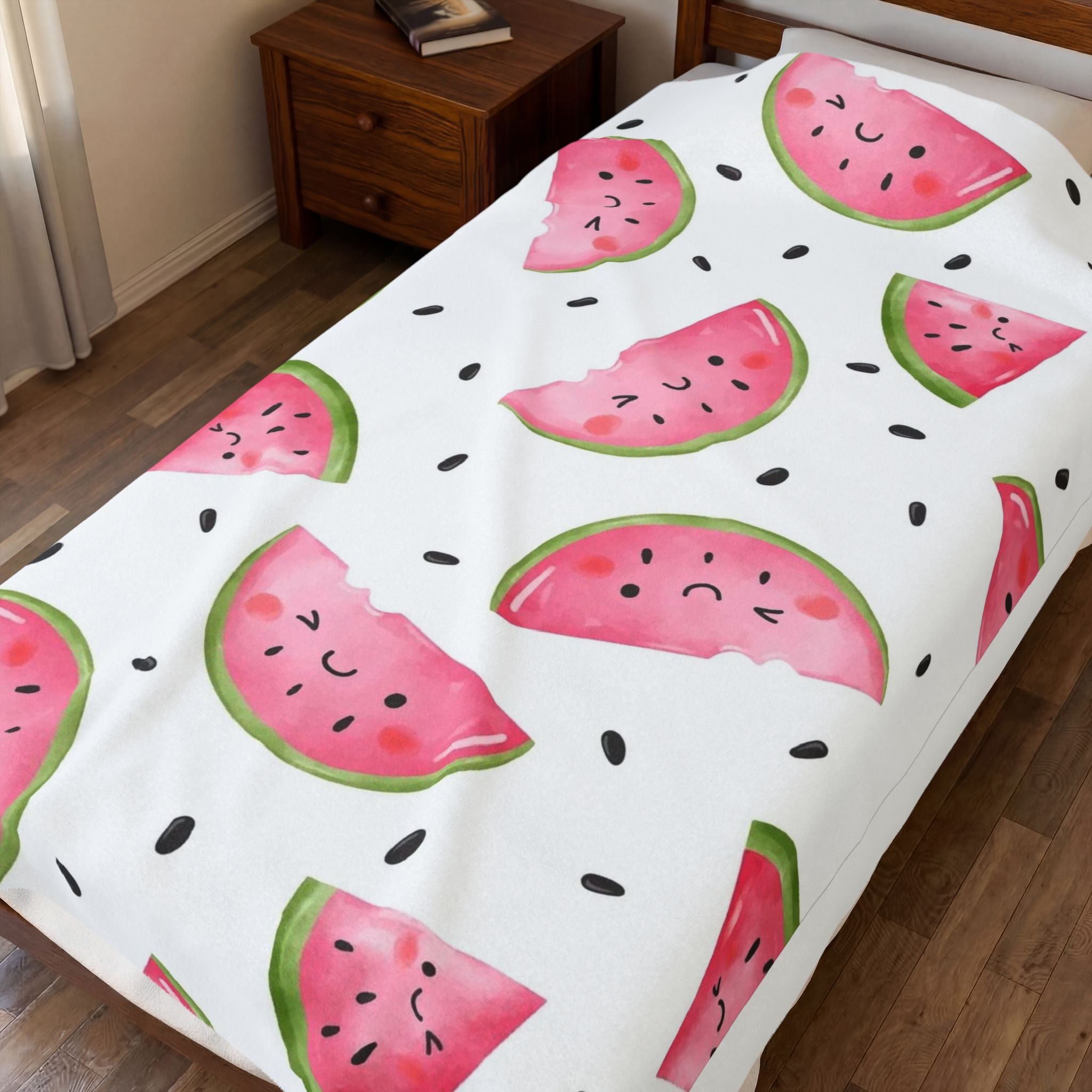 Cute Watermelon Velveteen Plush Blanket — Soft Fruit-Themed Throw