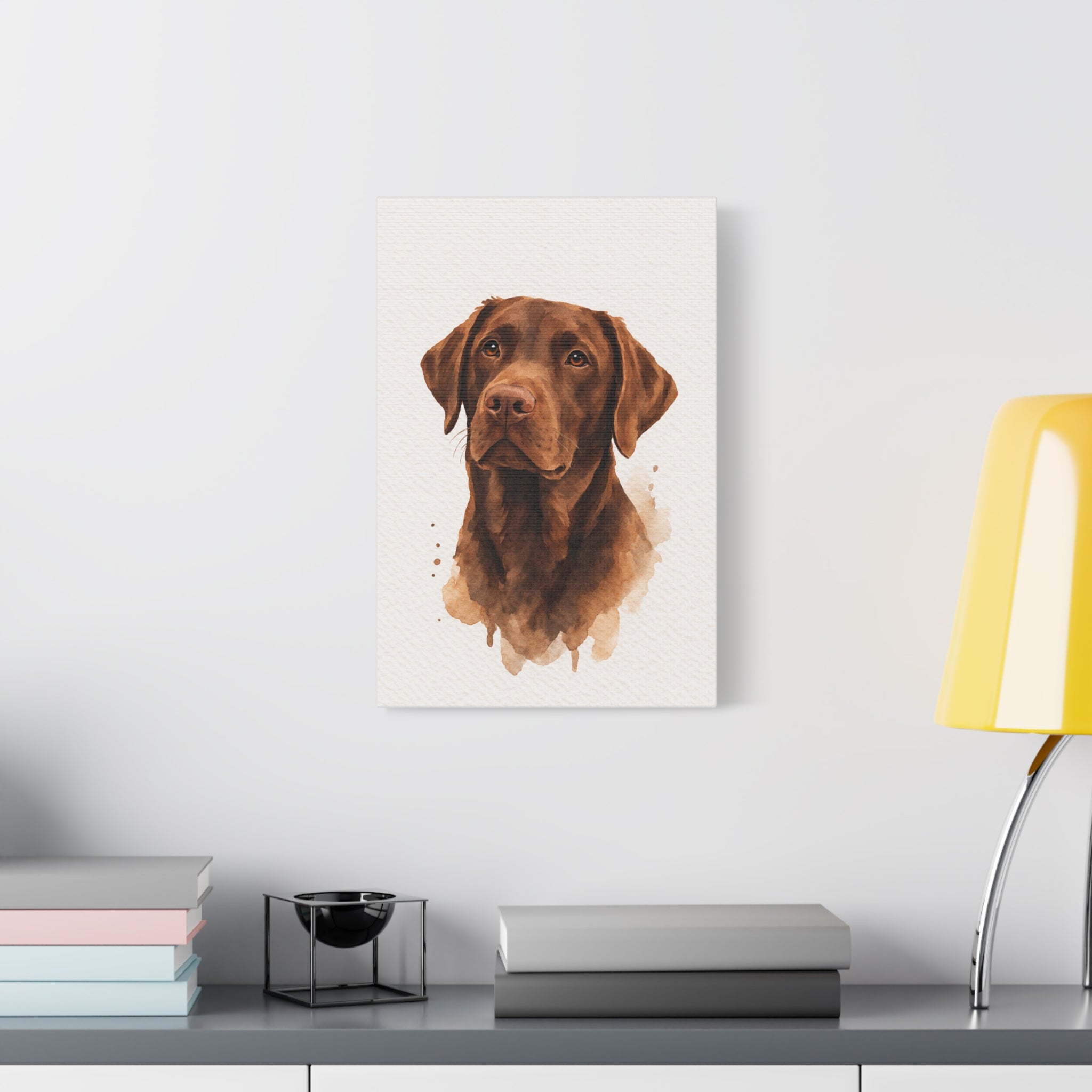 Chocolate Labrador Watercolor Canvas Print — Matte Stretched Wall Art