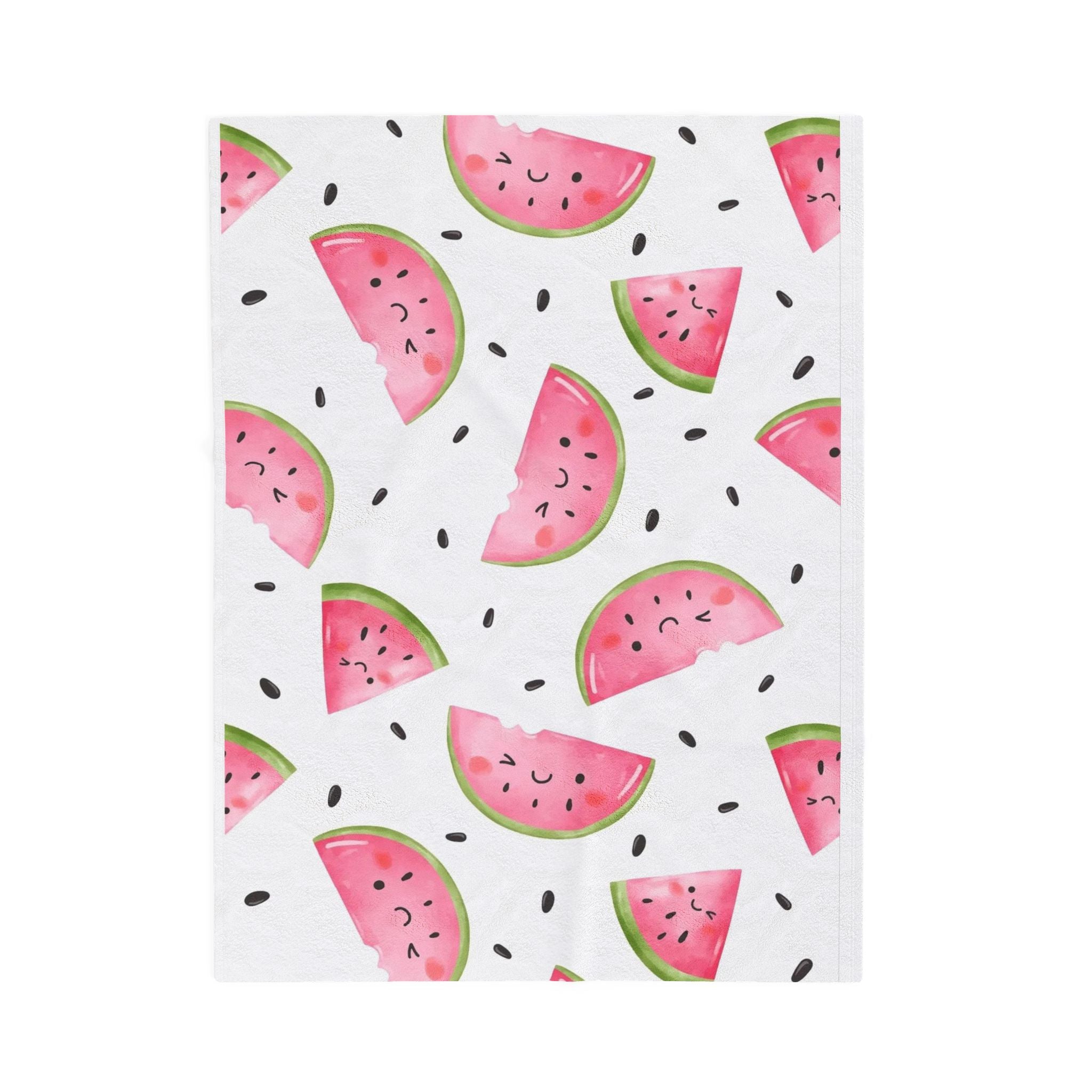 Cute Watermelon Velveteen Plush Blanket — Soft Fruit-Themed Throw