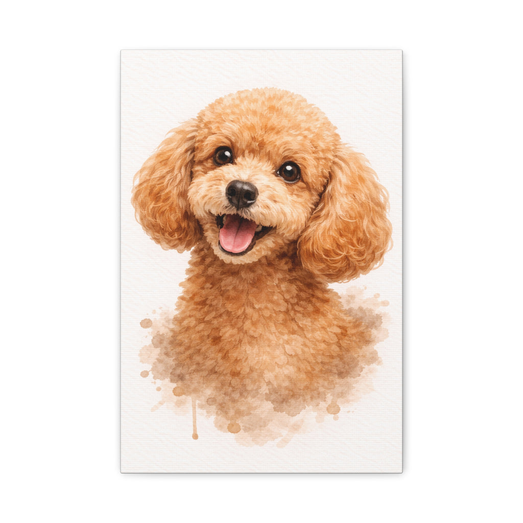 Poodle Watercolor Canvas Print — Matte Stretched Wall Art