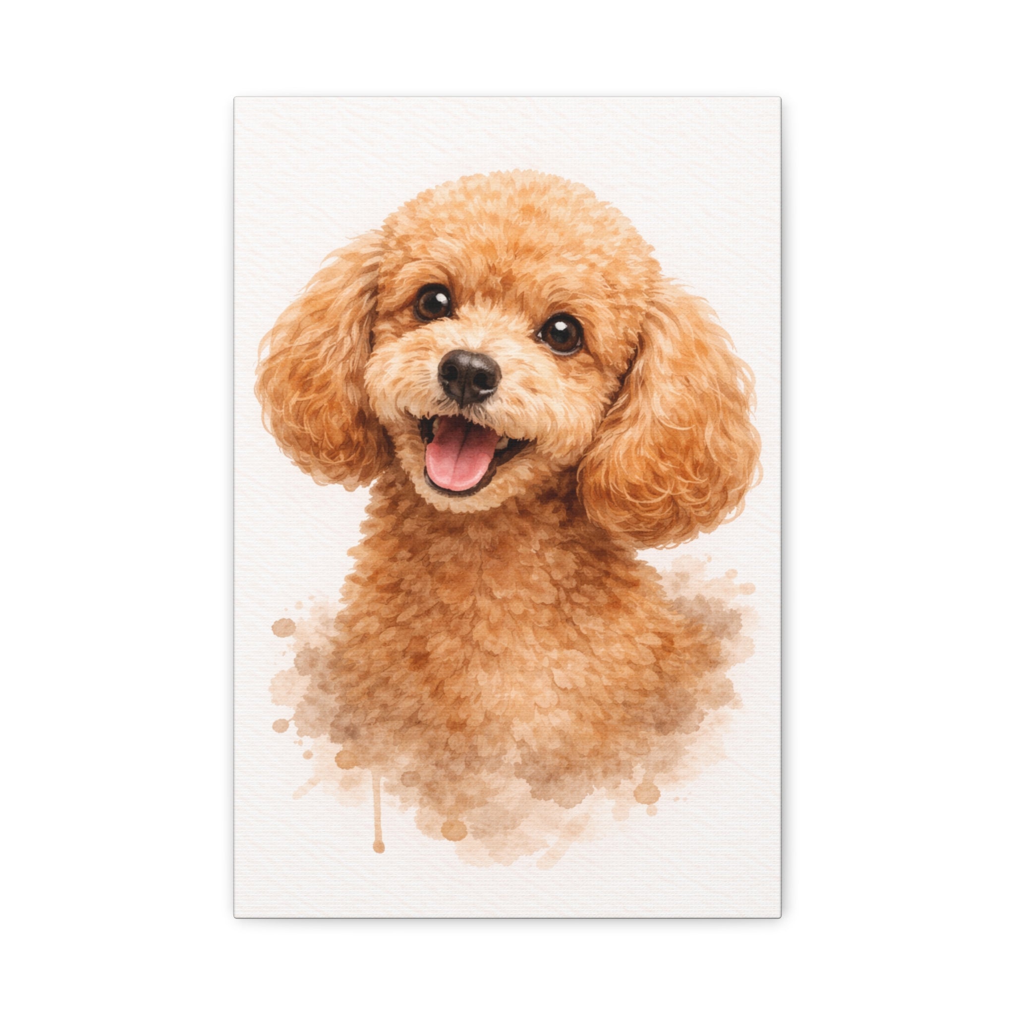 Poodle Watercolor Canvas Print — Matte Stretched Wall Art