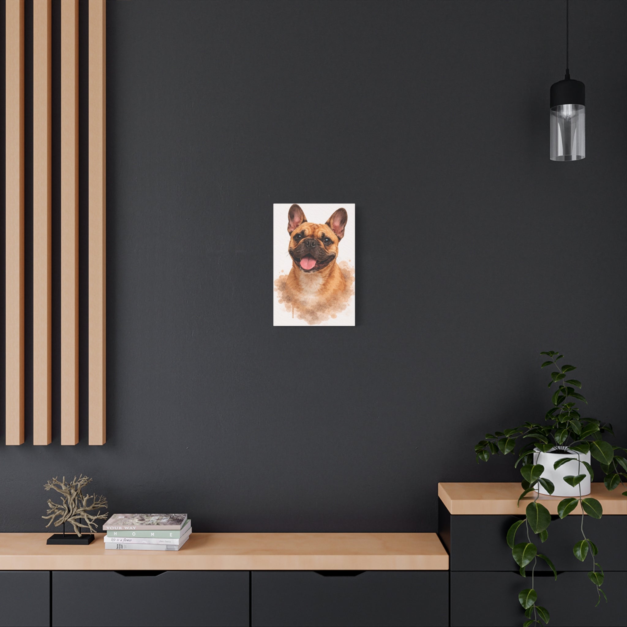 French Bulldog Watercolor Canvas Print — Matte Stretched Wall Art