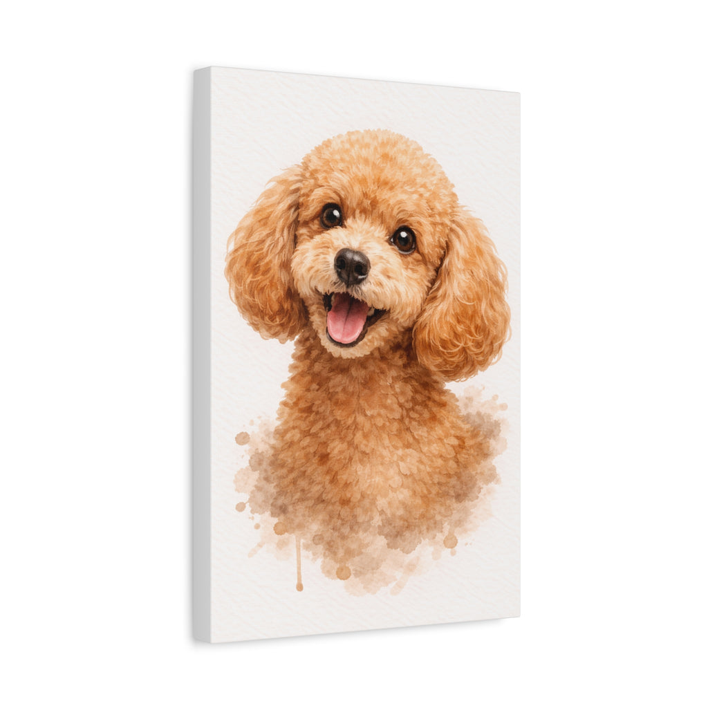 Poodle Watercolor Canvas Print — Matte Stretched Wall Art