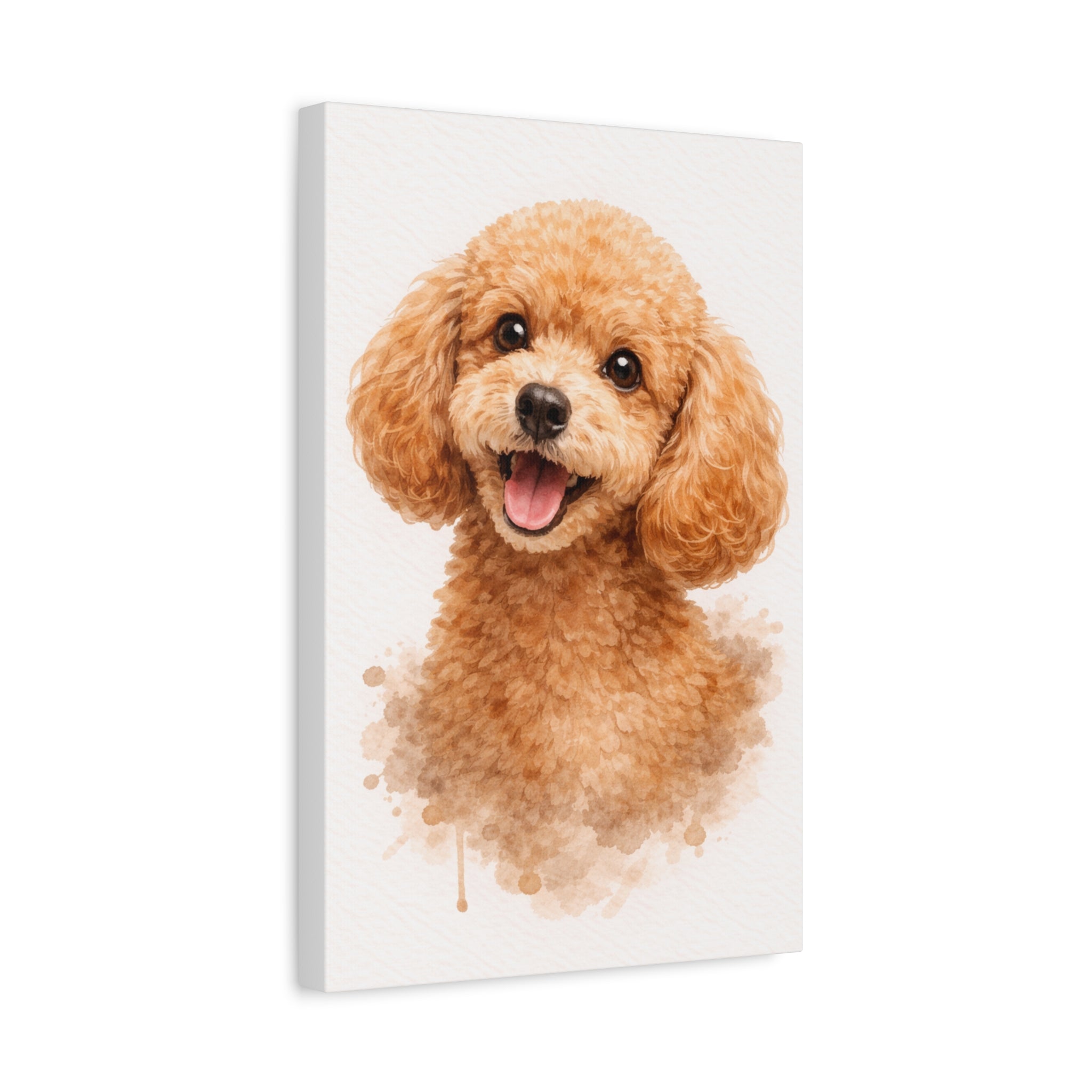 Poodle Watercolor Canvas Print — Matte Stretched Wall Art