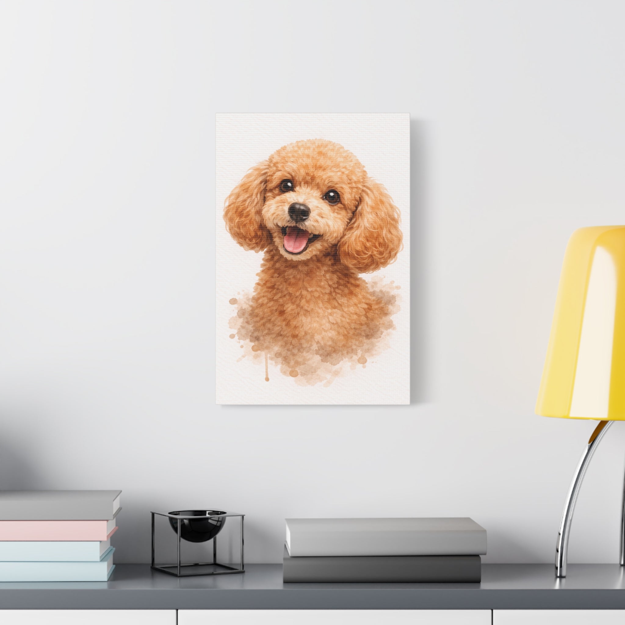 Poodle Watercolor Canvas Print — Matte Stretched Wall Art