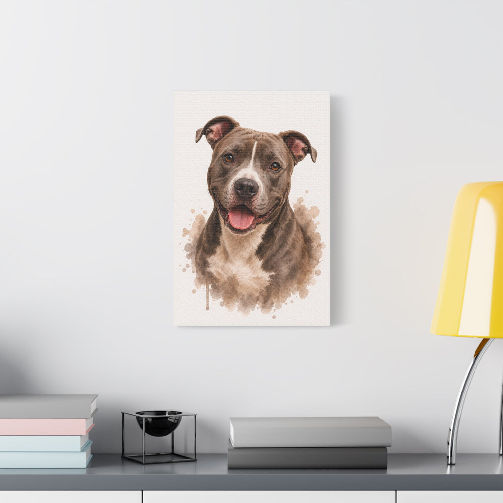 Pit Bull Canvas Wall Art — Matte Stretched Dog Lover Print