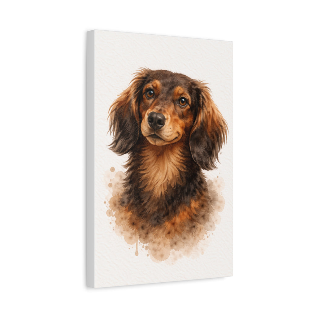 Dachshund Watercolor Canvas Print — Matte Stretched Wall Art