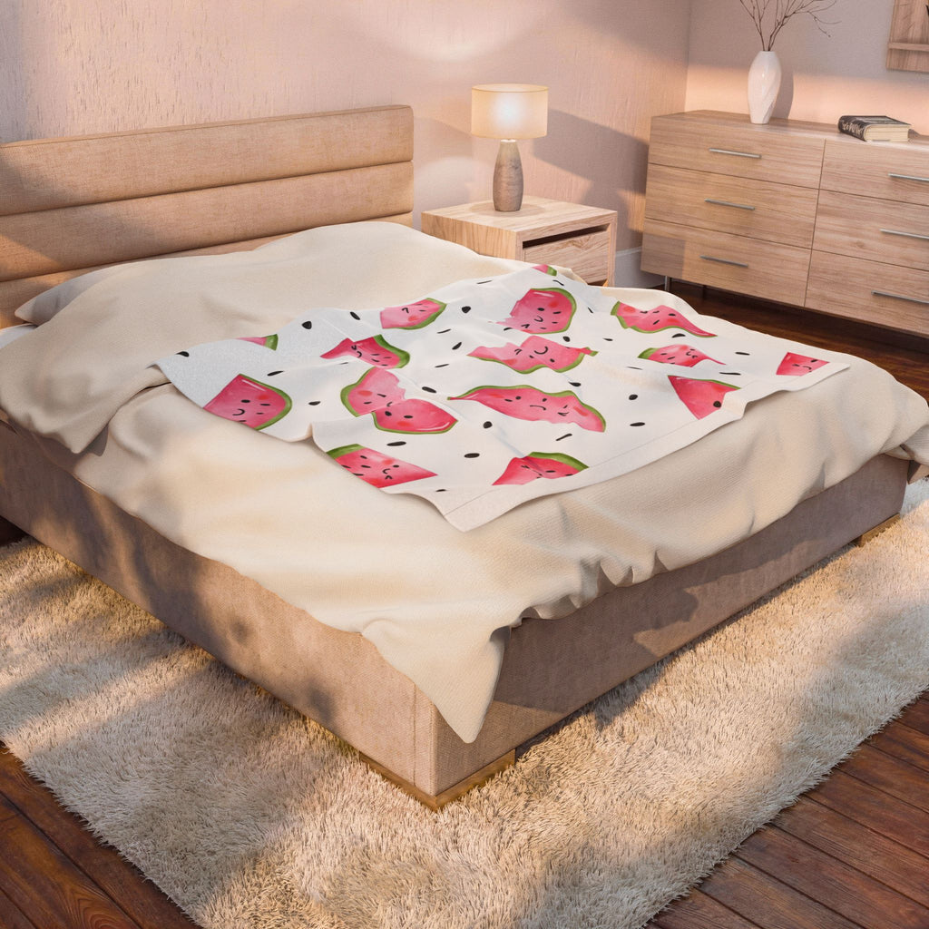 Cute Watermelon Velveteen Plush Blanket — Soft Fruit-Themed Throw