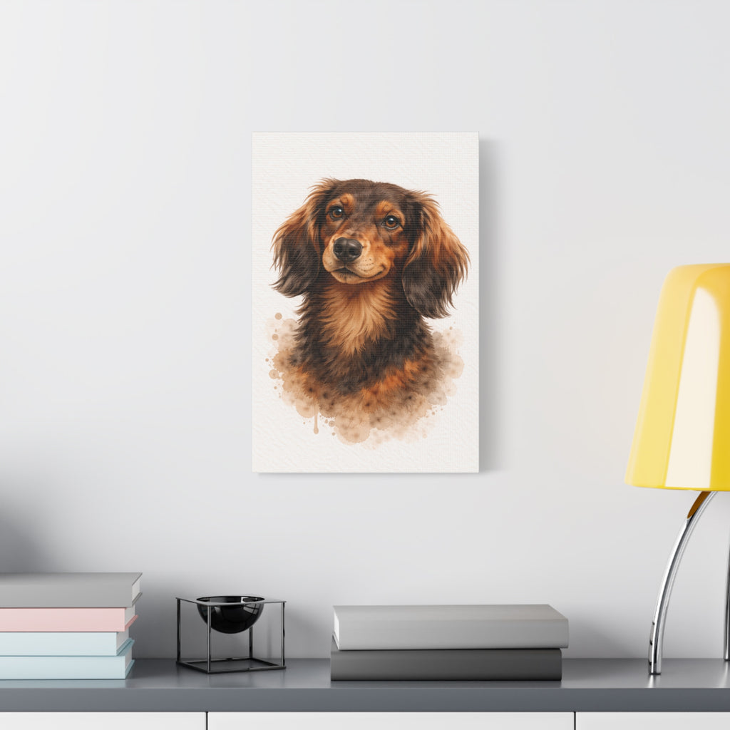 Dachshund Watercolor Canvas Print — Matte Stretched Wall Art
