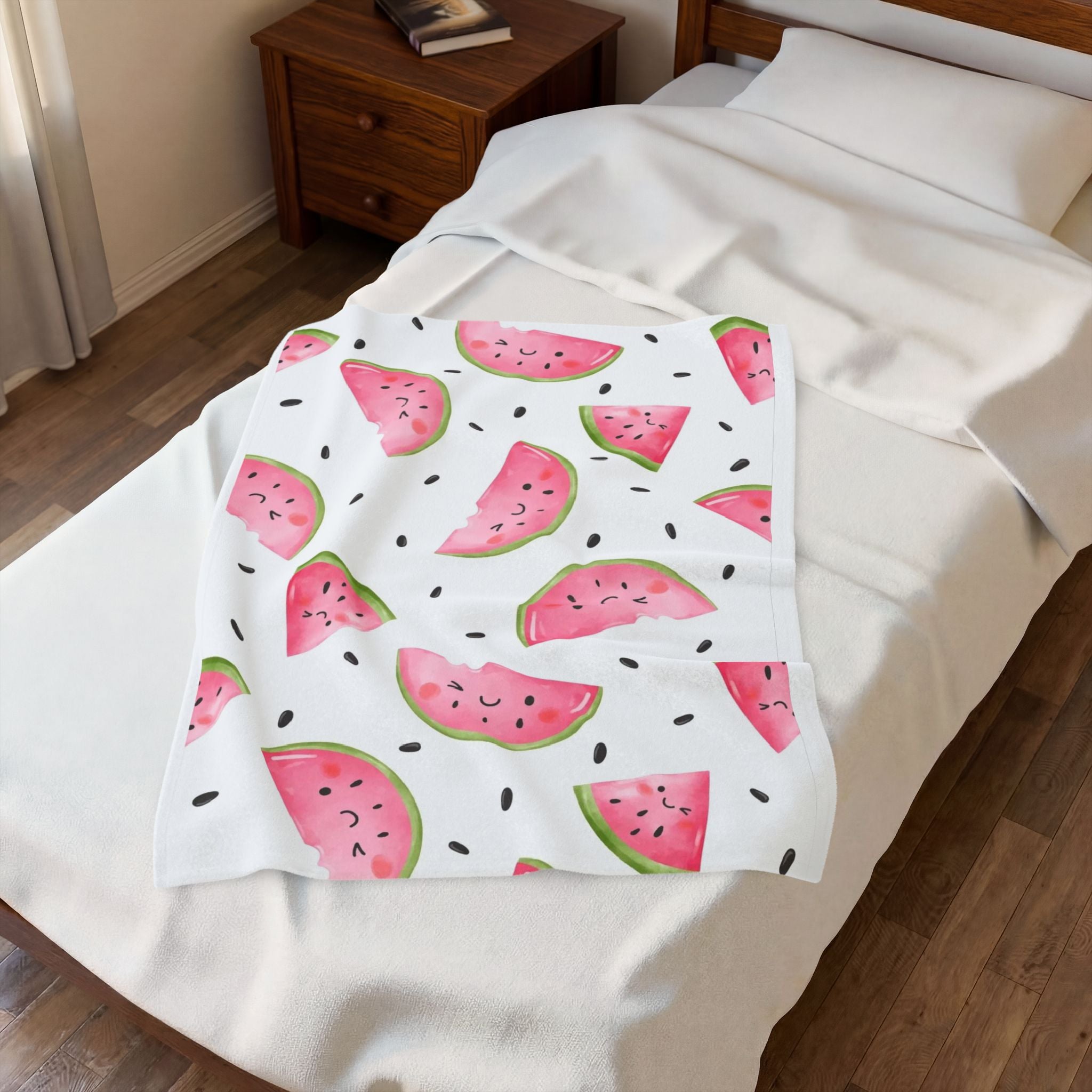 Cute Watermelon Velveteen Plush Blanket — Soft Fruit-Themed Throw