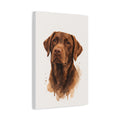 Chocolate Labrador Watercolor Canvas Print — Matte Stretched Wall Art