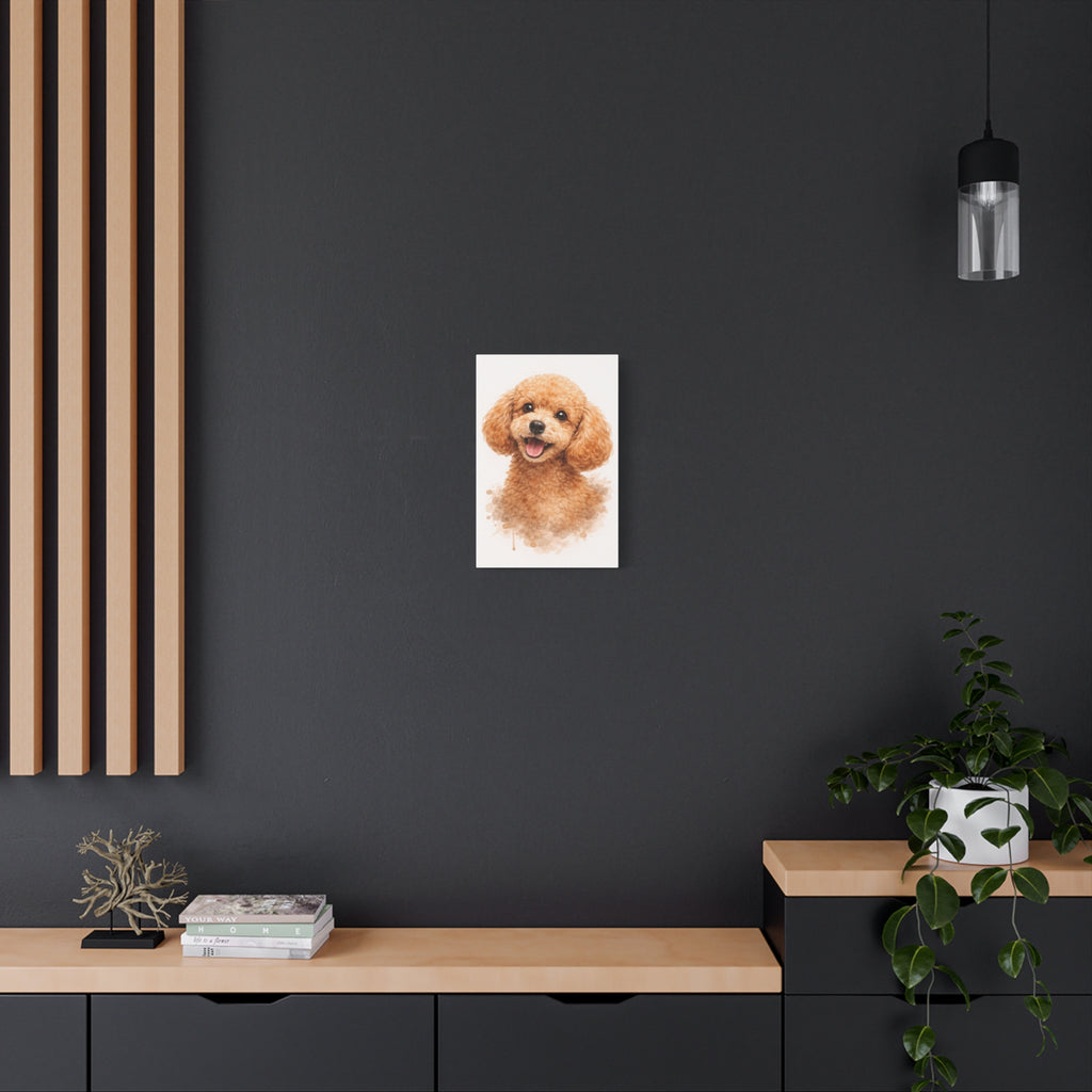 Poodle Watercolor Canvas Print — Matte Stretched Wall Art